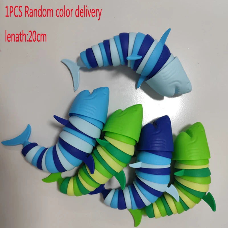 3D Articulated Shark Stress Reliever, Sensory Fidget Toy