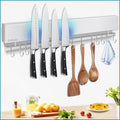 17" Magnetic Knife Holder With 10 Hooks