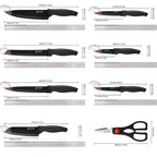 16 Pcs Carbon Steel Kitchen Knife Set