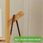 Bamboo Clothing/Coat/Shoe Stand With Hooks & Shelves