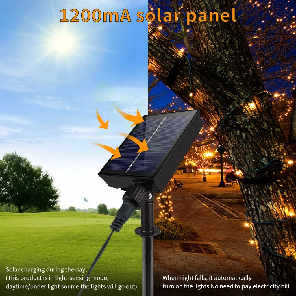 100M Long, 1000 LEDs Waterproof Solar Panel String Light