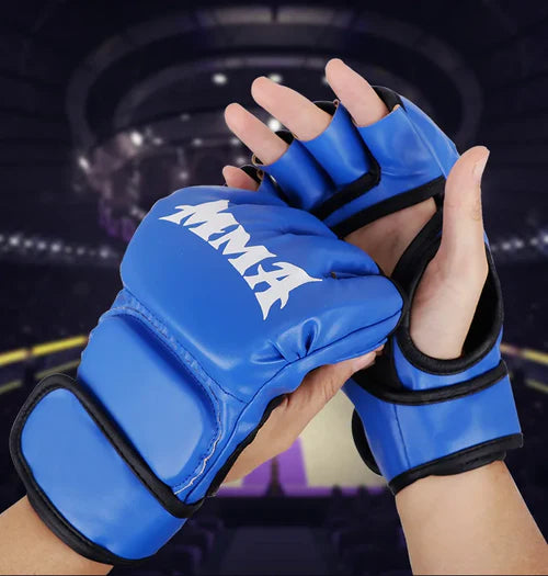 Professional Boxing Training Gloves Half Finger Leather Cushion