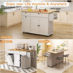 60" Mobile Kitchen Island 2 Colors Available