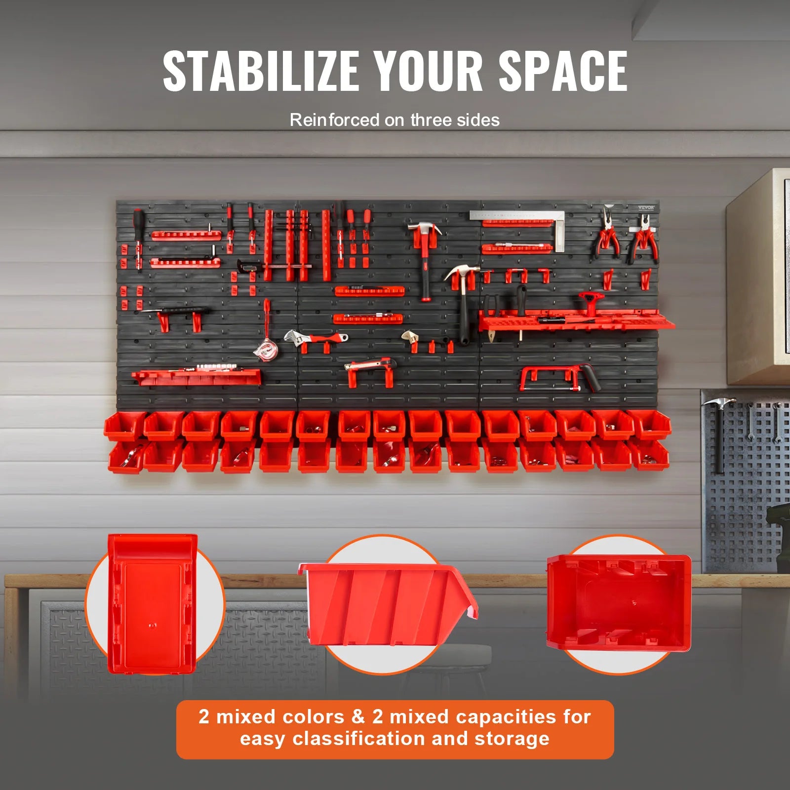 Wall Mounted Storage Bins, Rack Organizer