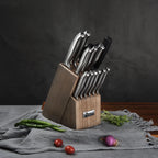 14-Piece Stainless Steel Knife Set With Block