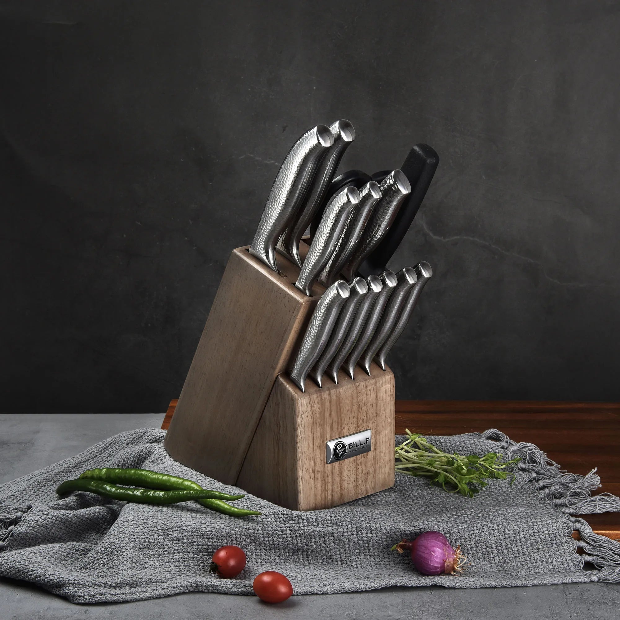 14-Piece Stainless Steel Knife Set With Block