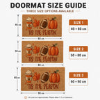 Coffee Pumpkin Leaf Football Coir Welcome Mat