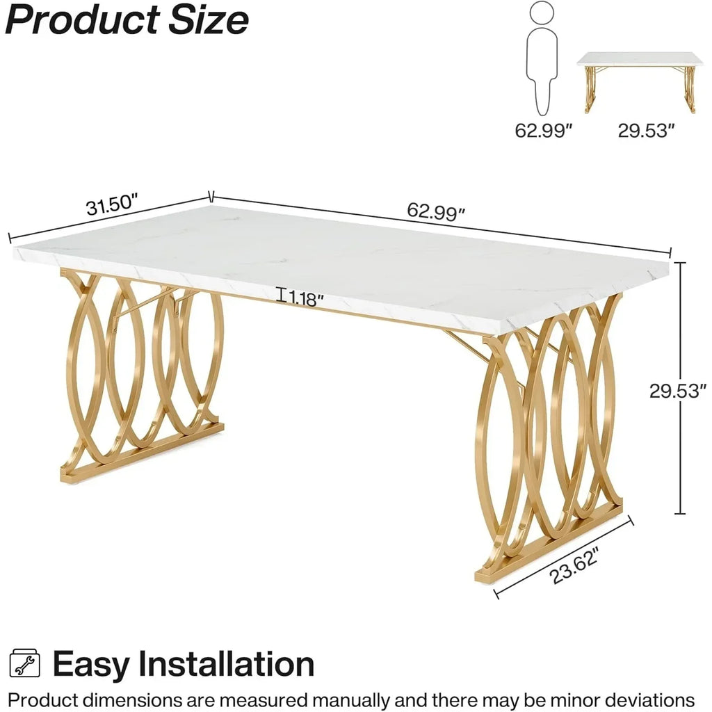 Modern Dining Table 4-6 People, Gold