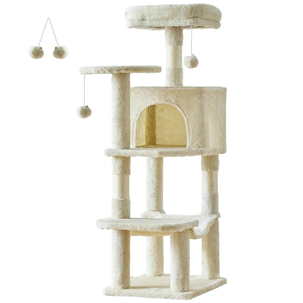 Multi-Cat Climbing Tower With Condo, Hammock, Scratch-Post