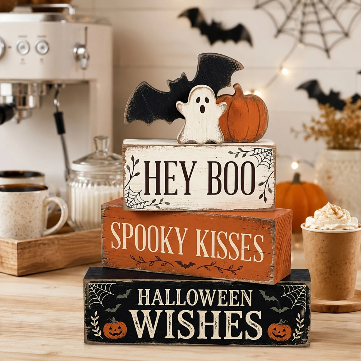 Wooden Halloween Tiered Decor