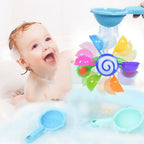 Rainbow Windmill, Waterwheel Baby/Toddlers Bath Water Spray Toy Set