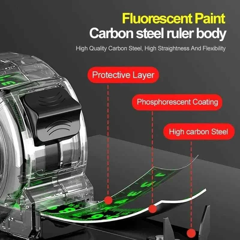 Fluorescent Tape Measure Waterproof Wear-Resistant Multipurpose