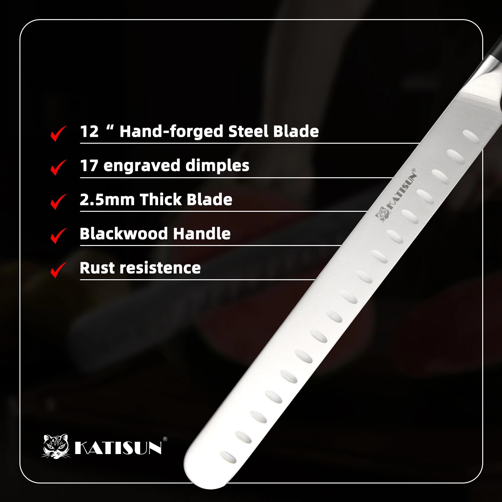 13 Inch Round-Tip Carbon Steel Slicing Knife