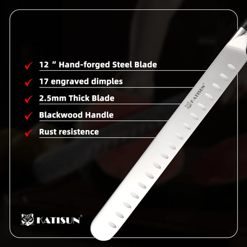 13 Inch Round-Tip Carbon Steel Slicing Knife