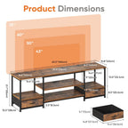 Media Console with Storage Shelves, 2 Sizes