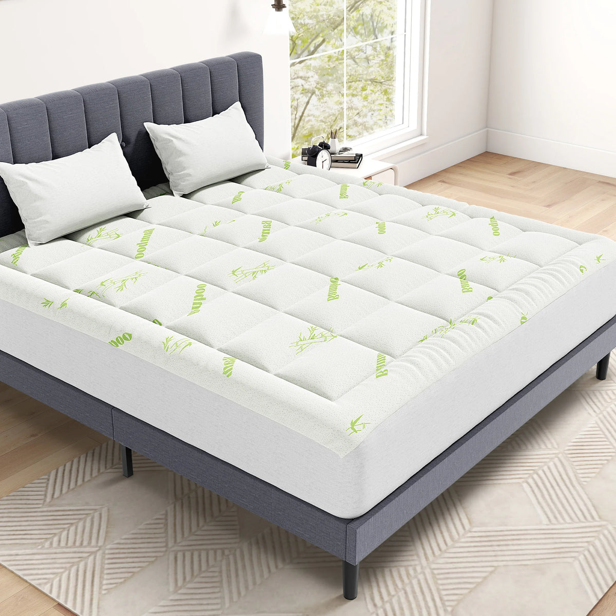 Bamboo Viscose Derived Soft Mattress Topper Breathable Cooling