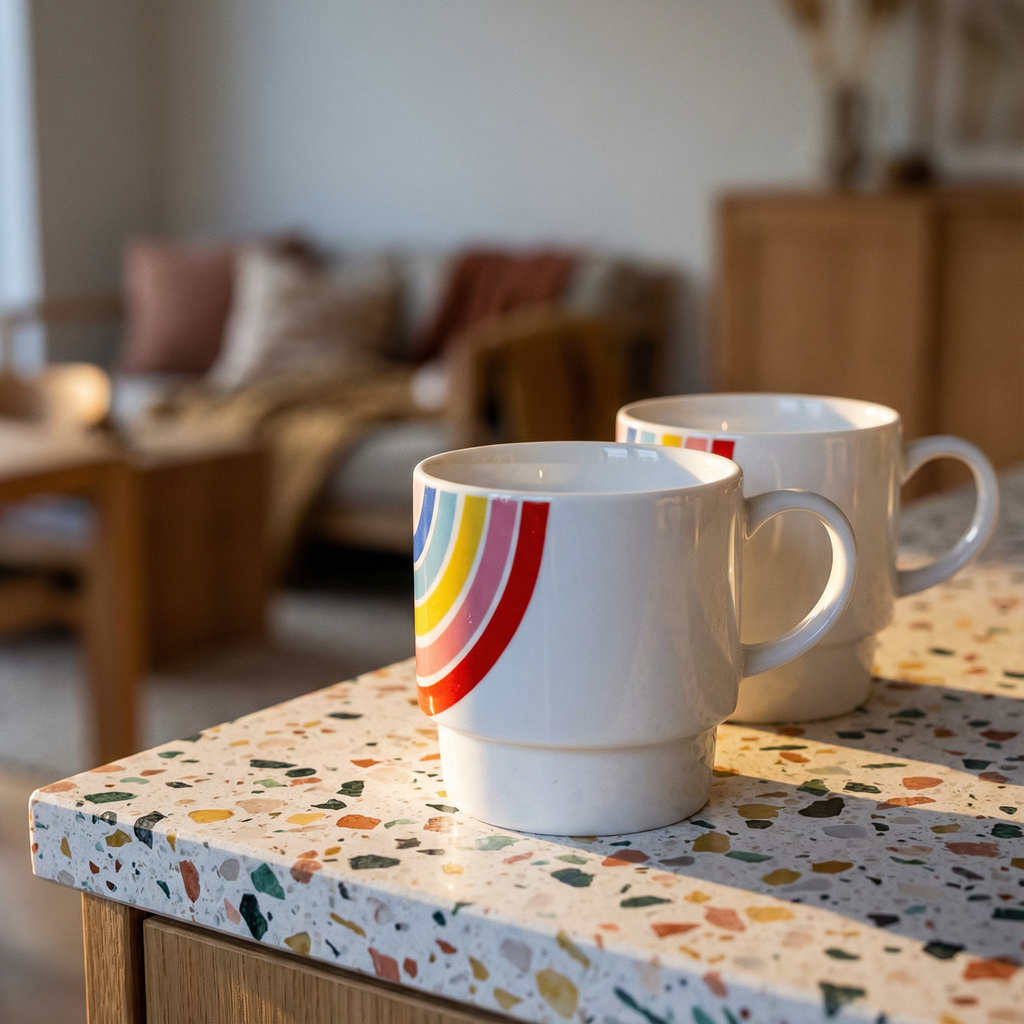Set of 2 Rainbow Stacking Mugs