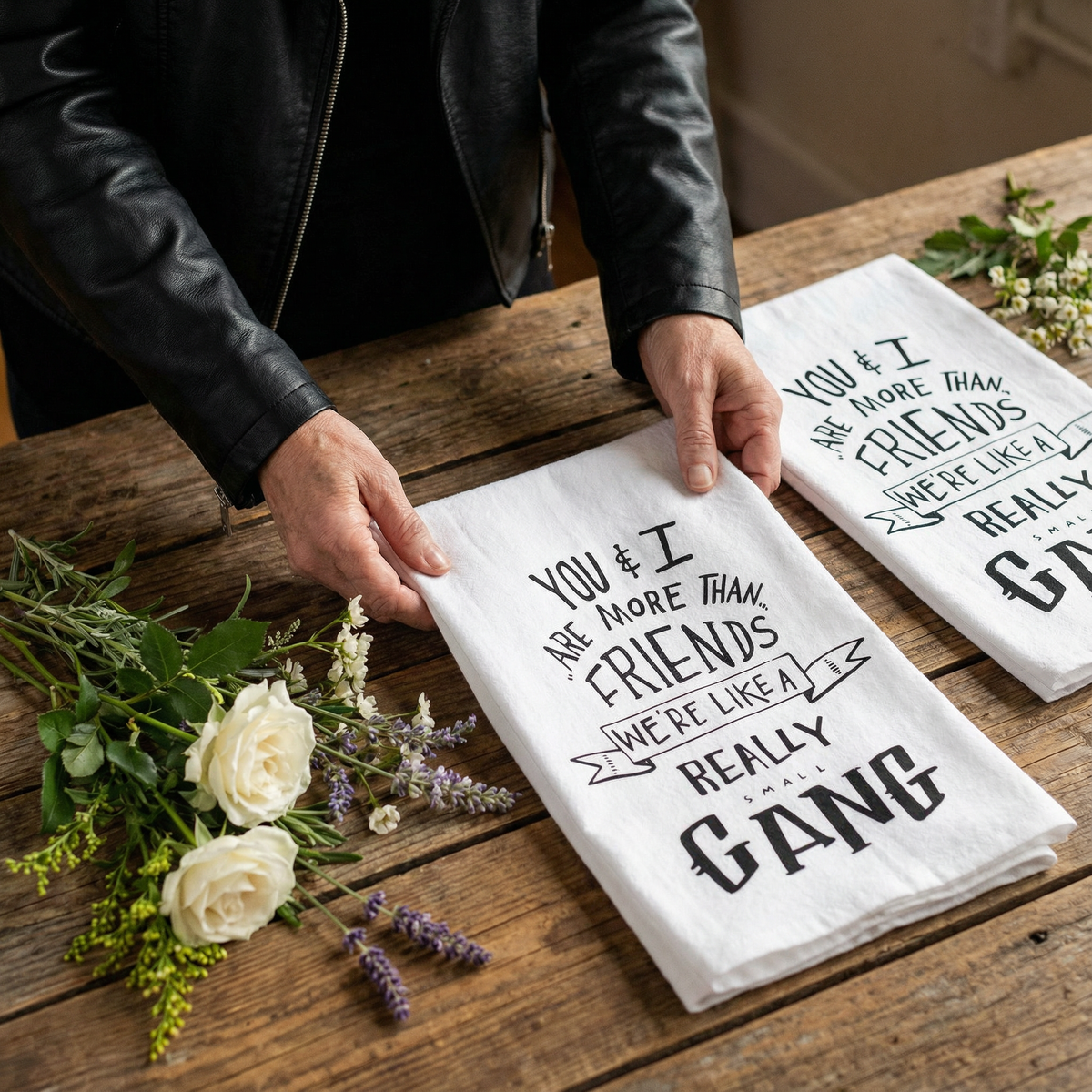 Set of 2 More Than Friends Snarky Dish Cloth Towel