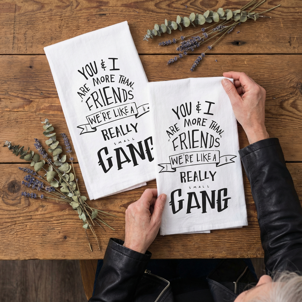 Set of 2 More Than Friends Snarky Dish Cloth Towel