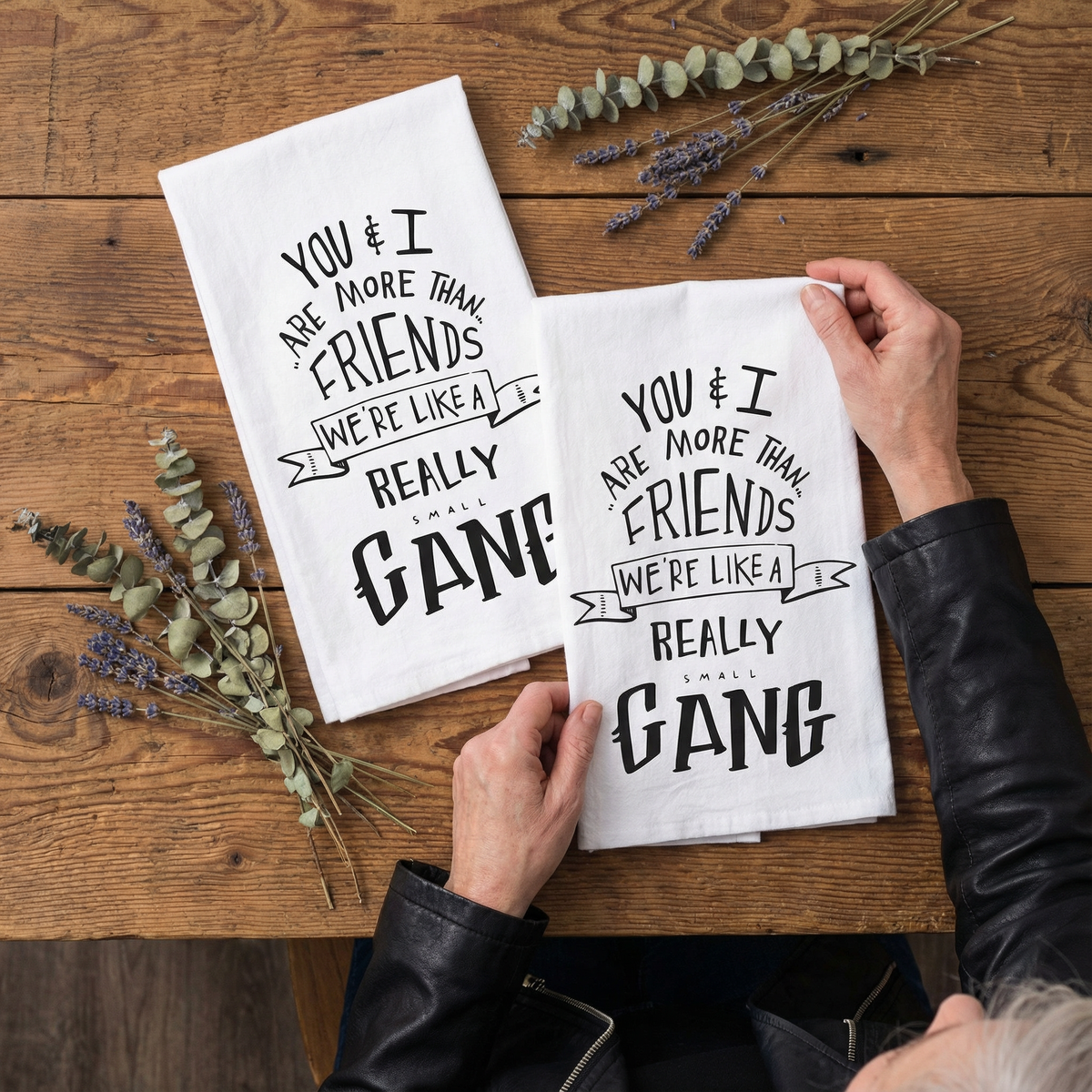 Set of 2 More Than Friends Snarky Dish Cloth Towel