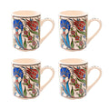 Set of 4 Handmade Turkish Ceramic Botanical Mugs - 9 Styles Available