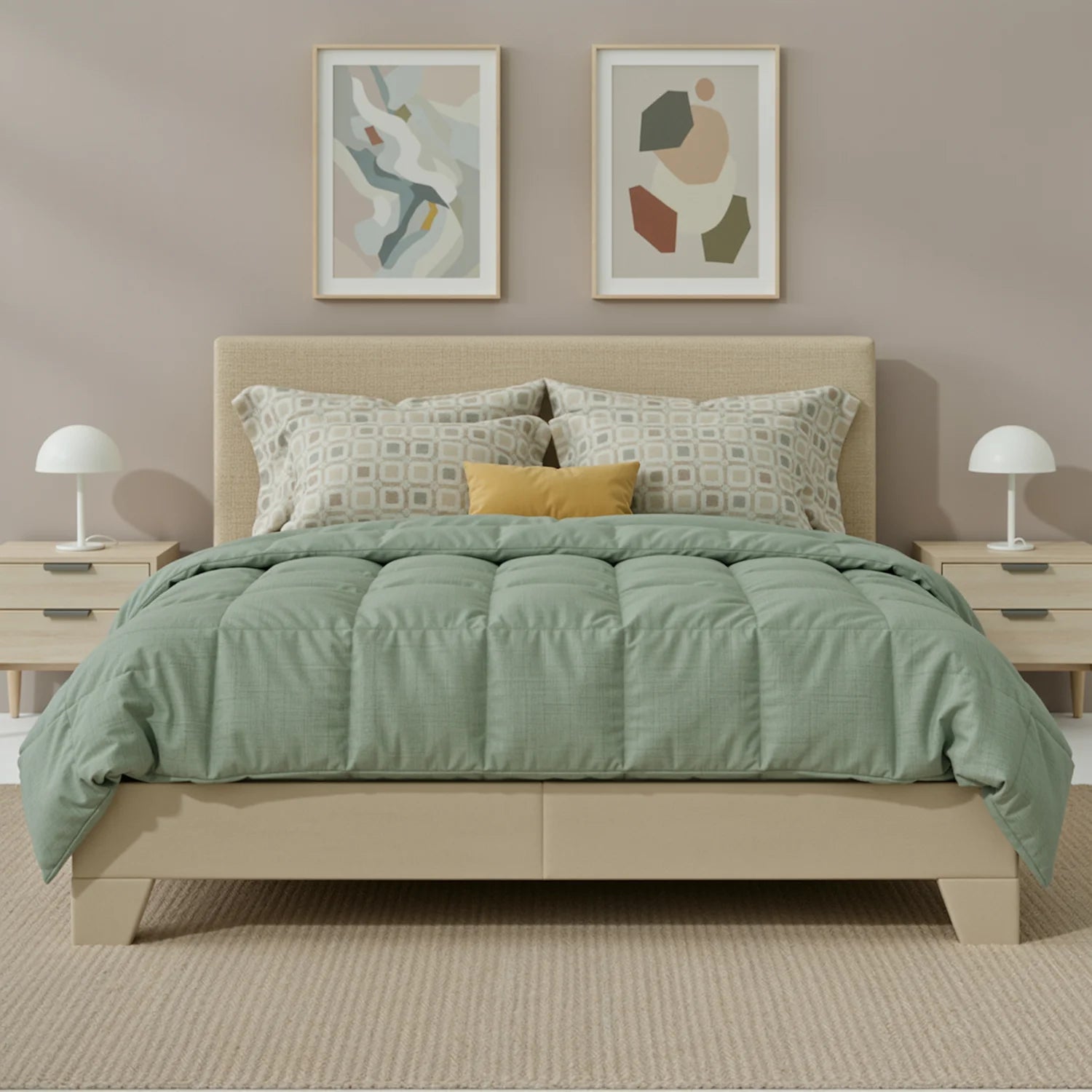 HOOMIC Full/Queen/King Upholstered Platform Bed Frame