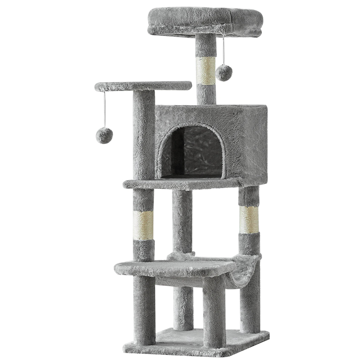Multi-Cat Climbing Tower With Condo, Hammock, Scratch-Post