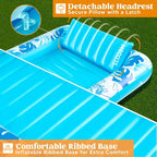 4-in-1 Inflatable Tanning Pool  70" x 46" With Pillow