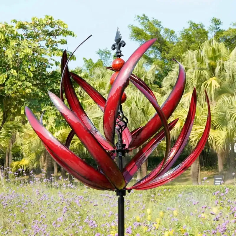 Red or Blue Wind Spinner Metal Windmill