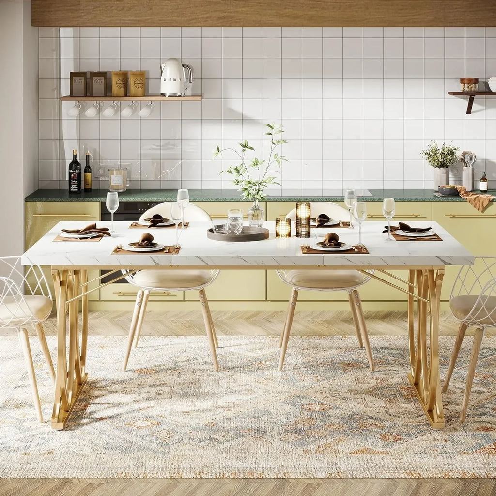 Modern Dining Table 4-6 People, Gold