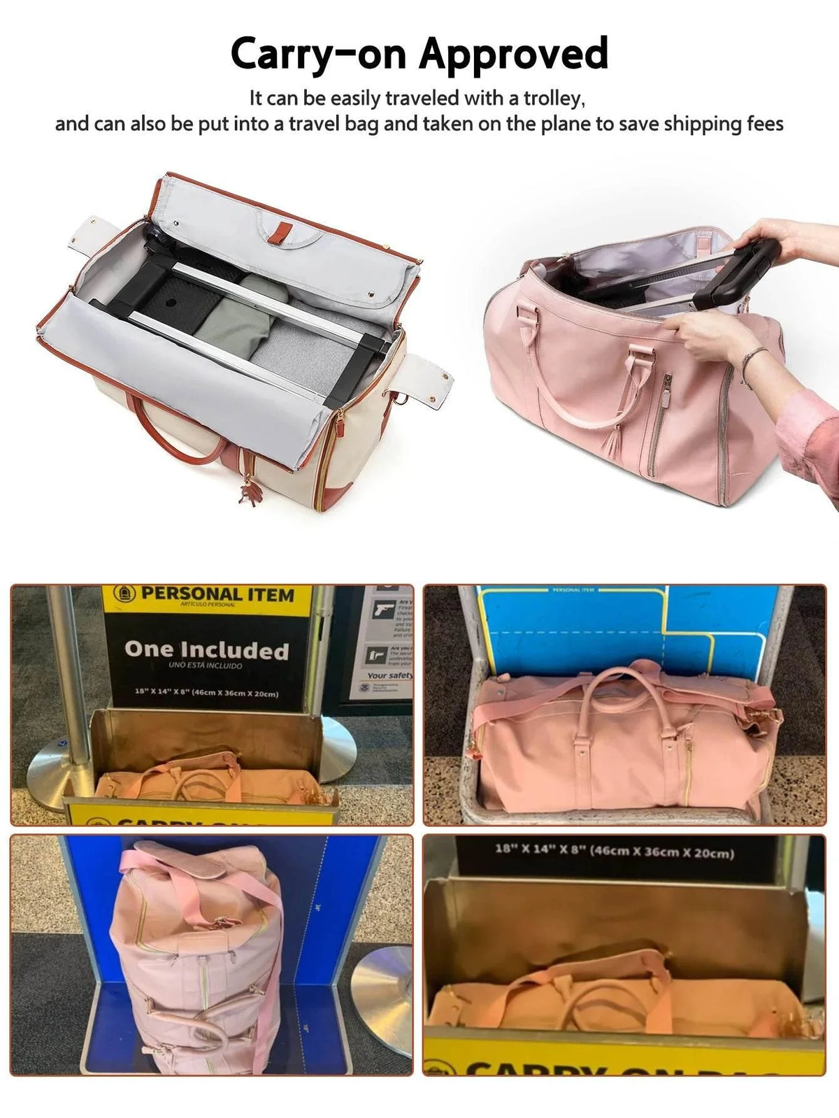 Viral Carry-on Foldable Trolley Bag, Big Space, Easy Travel!