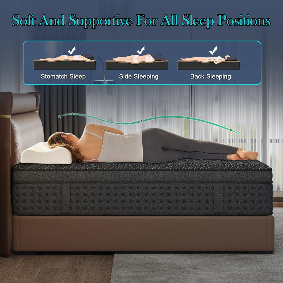 12/14Inch Memory Foam Spring Mattress Single/Double/Queen/King