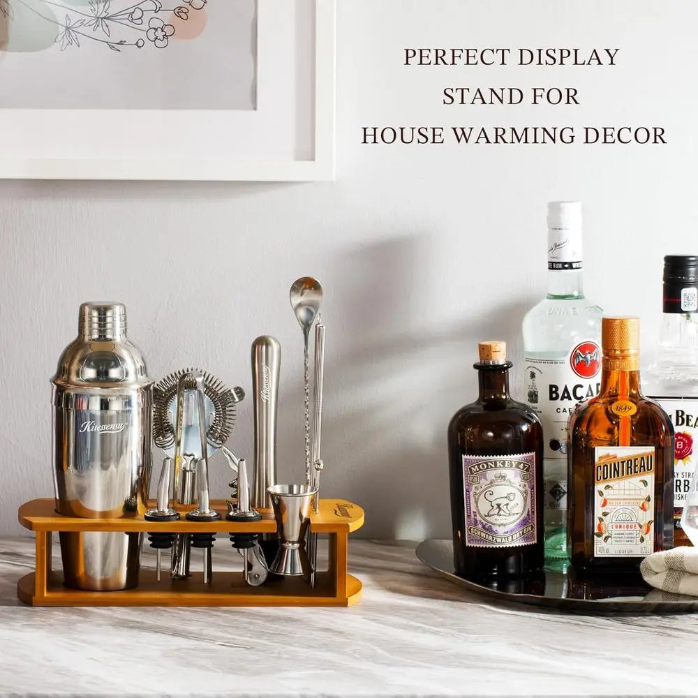 Luxe Cocktail Shaker & Bartender Kit W/ Stand