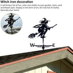 Metal Weathervane,Witch Iron Weather Vane,Sea Rover Wind Direction Indicator,Garden Decoration,Outdoor Roof Decoration,Gardening
