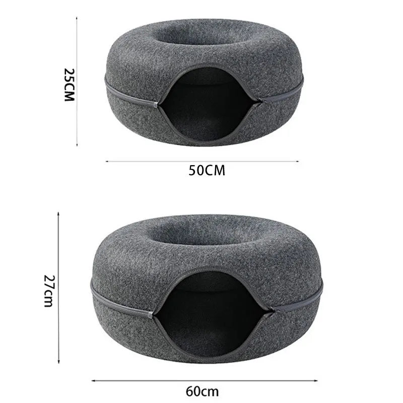 Interactive Tunnel/Donut Cat Bed & House