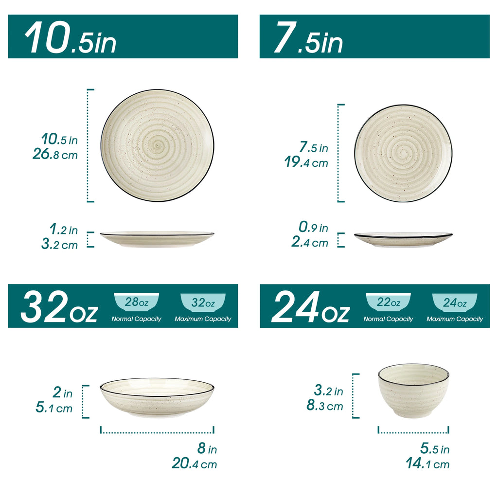 Vancasso 24/48 Piece Ceramic Dinnerware Sets Hand-painted