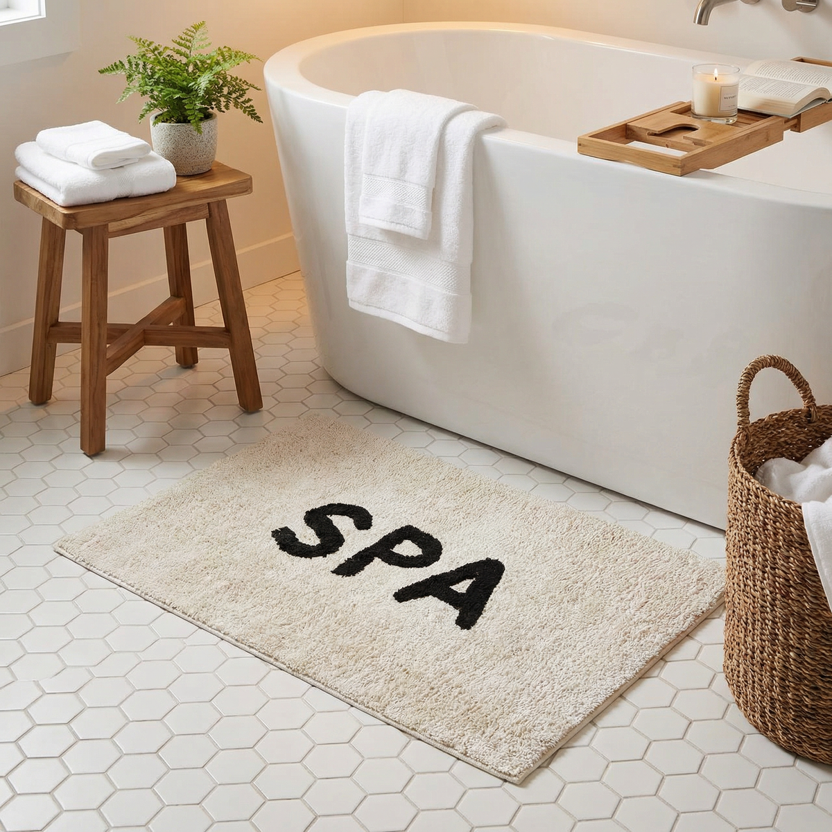 Spa Bath Mat Cotton Bathroom Rug  20" x 30"