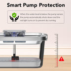 Stainless Steel 3 Gallon Pet Water Fountain Ultra Quiet Smart Pump Multi Pet