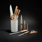 Stainless Steel Kitchen Knife Set with Holder 7-Piece