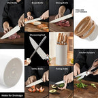 Stainless Steel Kitchen Knife Set with Holder 7-Piece