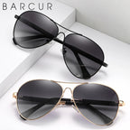 BARCUR Polarized Pilot Sunglasses for Men – Stylish Anti Blue Light UV400 Protection Gradient Mirror Lens Stainless Steel Trendy Frame – Fashion Aviator Sun Glasses for Men Ideal for Driving Travel Summer & Outdoor Activities