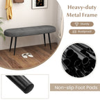 47 Inch Upholstered Entryway Bench with Heavy-duty Metal Frame