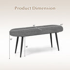 47 Inch Upholstered Entryway Bench with Heavy-duty Metal Frame