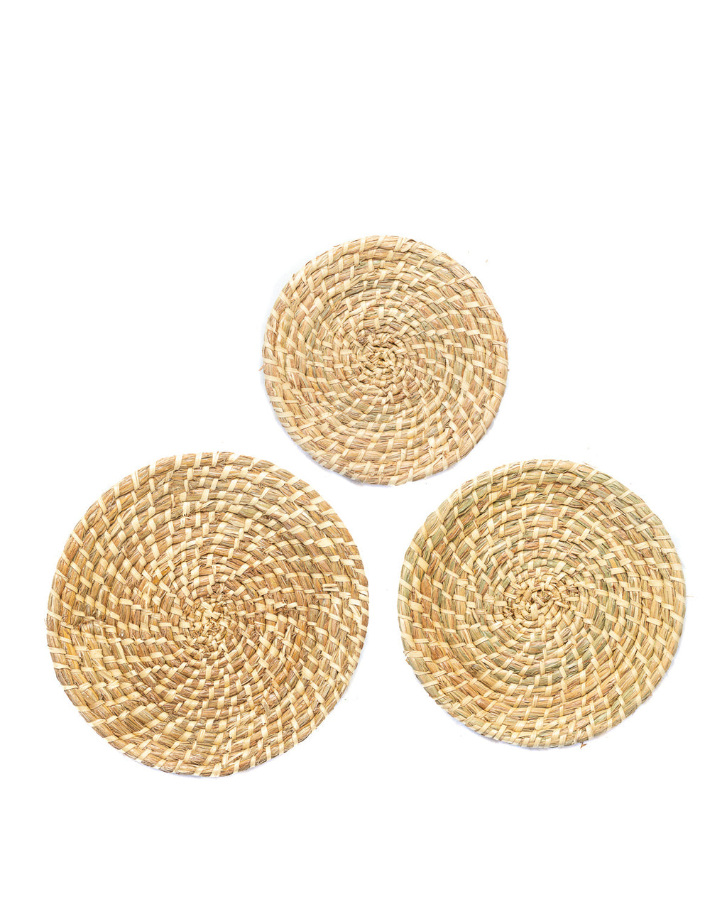 Wall Basket Set 3 piece Natural Seagrass and Latania Palm Leaves