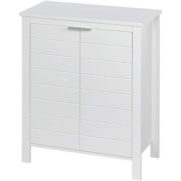 Bathroom Linen Cabinet with Storage Shelf in White Wood Finish Media Storage Towel Bathroom Bedroom Entry Kitchen Office