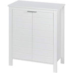 Bathroom Linen Cabinet with Storage Shelf in White Wood Finish Media Storage Towel Bathroom Bedroom Entry Kitchen Office