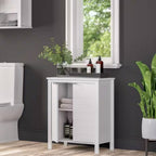 Bathroom Linen Cabinet with Storage Shelf in White Wood Finish Media Storage Towel Bathroom Bedroom Entry Kitchen Office
