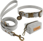 Waterproof Dog Collar & 4FT Leash Set Adjustable XS–XL with Poop Bag
