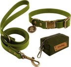 Waterproof Dog Collar & 4FT Leash Set Adjustable XS–XL with Poop Bag