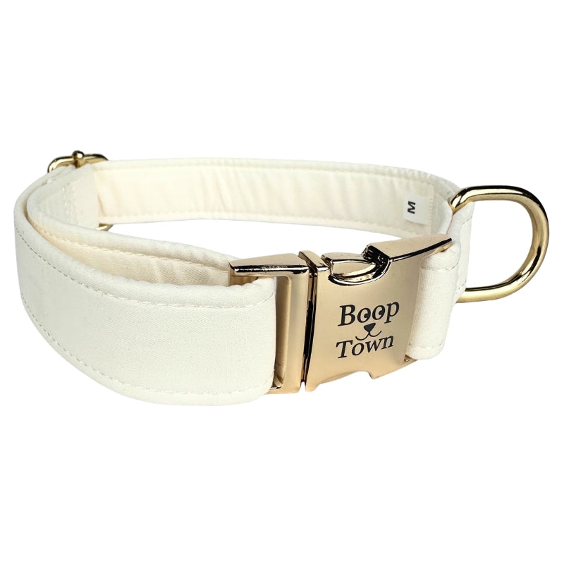 Boop Town Soft Cotton Dog Collar Quick Release Metal Buckle